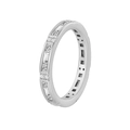 Anillo de plata con circonitas rectangulares y redondas alternas en engaste de pavé - US 7 / Oro blanco