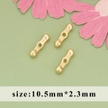 18K vergoldete Kupferperlen Anhänger für DIY Schmuckherstellung 10.5mm x 2.3mm - Hantelform (MH3402A) / 1 Stück / Gold