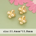 18K vergoldete Kupferperlen unregelmäßiger Anhänger für DIY-Schmuck, Größe 11,4x11,8mm - Cluster-Perlenstil (MH3407A)