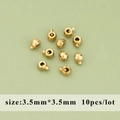 Set of 10 golden stainless steel 3.5mm round spacer beads for DIY jewelry making - Positioning Beads (MH6204) / 10 Pieces Pack / Gold
