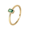 Anillo de oro minimalista con una circona verde esmeralda rectangular engastada - US 5 / Dorado Verde Circonita