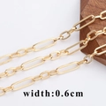 18K gold-plated O-chain cross link necklace diy material with 0.6cm width - Paperclip Chain (C13102)