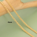 Vergoldete 18K Hip-Hop Schmuckkette mit 4mm strukturierter Gliederung für Damen - 4mm Gold Texturierter Runder Stil (C11801)