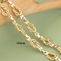 Detailed macro view of 18K gold plated 10mm knot link chain material for DIY jewelry - 10mm Knot Shape Link Chain Style (C17206) / 1m