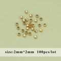 100pcs of 2mm golden stainless steel crimp beads for DIY jewelry making and bead spacers - Positioning Beads (MH6201) / 100pcs Pack / Gold