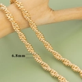 6.8mm 18K gold plated rope chain on wooden branch background for DIY jewelry making - 6.8mm Spiral Rope Chain Style (C17202) / 1m