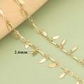 2,6 mm Edelstahlkette mit goldenen Blattanhängern für DIY-Schmuckherstellung - Weidenblatt-Hängestil (C44606)