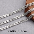 Zilveren 0,6 cm platte ruitvormige kettingmateriaal voor het maken van sieraden - Dunne Zilveren Platte Ketting (C15001)