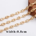 18K vergulde vintage kruisketting voor DIY-sieraden met een breedte van 0,8 cm - Strakke Schakelstijl (C12201) / Breedte 0,8 cm