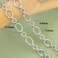 Detailed close-up of 18K gold plated textured ring chains for DIY jewelry making - Width 5.5mm / Silver