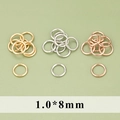 Κρίκοι 1.0x8mm σε χρυσό 18k ασήμι και ροζ χρυσό για DIY κατασκευή κοσμημάτων - 1.0x8mm (50 Τεμάχια/Πακέτο / MH6001) / Χρυσός 18K