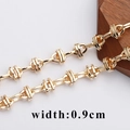 18K vergulde retro kruis ketting voor DIY sieraden, breedte 0,9 cm minimalistisch - Dubbele Lus Taille Stijl (C12203) / 0,9 cm Breedte