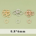 Κρίκοι σύνδεσης κοσμημάτων 0,8x6mm σε χρυσό, ασημί και ροζ χρυσό φινίρισμα - 0.8x6mm (50 Τεμάχια/Πακέτο / MH6002) / Χρυσός 18K