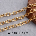 18K gold plated twisted oval link chain material for DIY jewelry, 0.8cm width - Medium Gold Twisted O-chain (C15005)