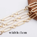 Materiale DIY catena a croce placcata oro 18K vintage con maglie da 1 cm - Stile Intrecciato Ovale (C12207)