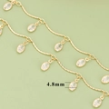 Cadena bañada en oro con colgante de circón ovalado claro y detalle de talla 4,8 mm - Estilo Piedra Ovalada (C45709A)