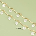 Cadena de cobre chapada en oro de 18k con dijes de circón de 4 mm para joyería DIY - Estilo Colgante Gota de Agua (C45710A)