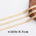 0.5cm gold plated flat O-chain with vintage textured links for DIY jewelry making - Grain Textured Rectangular Chain (C13106)