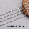 Chaîne en O aplatie argentée de 0,35cm en acier poli pour création de bijoux DIY - Argent 0.35 Largeur (C15501)
