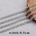 Chaîne en O aplatie minimaliste de 0,5 cm plaquée or 18 carats pour bijoux DIY - Argent 0.5 Largeur (C15502)