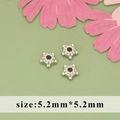 5,2mm silberne sternförmige Metall-Zwischenperlen für DIY-Schmuck und Armbänder - Sternform (MH3401B) / 1 Stück / Silber