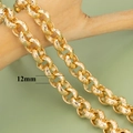Handgefertigte 18K vergoldete 12mm Gliederkette mit Hammerschlag für DIY Schmuck - 12mm Gold Gehämmerter Schwerer Stil (C11811)