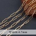 Cadena de clip bañada en oro de 18k de 4,7 mm para creación de joyas y collares DIY - 4.7 Dorado (C20111)