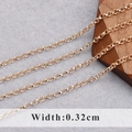 Rose gold 0.32cm rolo chain necklace link details for DIY jewelry making material - Rose Gold Links 0.32cm (C17405)
