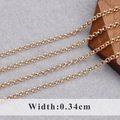 18K gold plated 0.34cm wide minimalist round cross chain link for DIY jewelry making - Bright Gold Style 0.34cm (C17404)