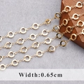 Catena ad anelli minimalista placcata oro 18K con maglie larghe 0,65 cm per gioielli - Collegamento ad Anello Tondo (C16402)