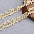 Handmade cluster beaded chain with 18K gold plated links and pale yellow faceted beads - Pale Yellow Faceted Round Bead Style-50cm (C14814)