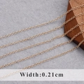 Detailed 18K gold plated minimalist round cross chain link with 0.21cm width - Ultra Fine Gold Style 0.21cm (C17401)