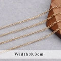 Premium 18K gold plated round link rolo chain for DIY jewelry making with 0.3cm width - 18K Gold Plated Style 0.3cm (C17403)