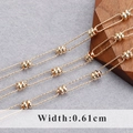 DIY 18K gold plated cross chain with round metal charms, 0.61cm width jewelry accessory - Barrel Bead Decorative Fine Chain (C17001) / Width 0.61cm