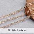 DIY jewelry 18K gold plated cable chain, 0.69cm width O-ring link for necklace design - Extra Wide Gold Chain 0.69cm (C17408)