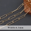 6.1mm wide 18K gold plated paperclip chain for DIY jewelry making accessories - Paperclip Link Style (C20201)