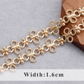 18K gold-plated decorative link chain with textured bow and round ball links, 1.6cm wide - Bowknot Shaped Decorative Chain (C17003) / Width 1.6cm