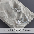 Makroaufnahme von S925 Sterling Silber Blütenohrringen mit marquise Zirkonia - Silberner Marquise-Blütenblatt Stil (M104603)