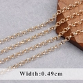 Minimalist 18K gold plated rolo chain for DIY jewelry making, 0.49cm width links - Medium Gold Chain 0.49cm (C17407)