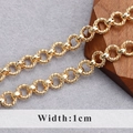 18K gold-plated cross chain DIY jewelry material with 1cm width twisted rope texture - Twisted Rope Textured Circular Chain (C17004) / Width 1cm