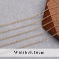 18K gold-plated delicate cross link chain for DIY jewelry making with 0.16cm width - Slender Gold Style 0.16cm (C17409)