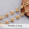 Goldene Knotenkette mit 1,4 cm Breite für DIY-Schmuckherstellung mit poliertem Finish - Breite 1.4cm
