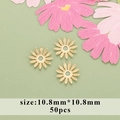 Detailansicht der 18k vergoldeten Hohl-Gänseblümchen-Abstandshalter für DIY-Schmuck - 10,8mm (50 Stück/Packung)