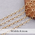 0,6 cm breite, 18K vergoldete minimalistische Rolo-Kette für DIY-Schmuckmaterial - Runde Rolo-Verbindung (C16415)