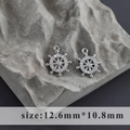 Silver helm pendant charm with clear zircon stones for DIY jewelry 12.6x10.8mm - Helm Style (M100311)