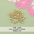 200 pezzi di perle placcate oro 14K 2,7x2,9mm per creazione gioielli e bracciali fai-da-te - Stile (03)