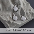 Rhodium-plated strawberry pendant with white cubic zirconia stones in 12.8mm size - Strawberry Style (M100314)