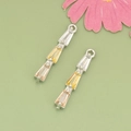 18K gold plated copper pendant with gradient baguette stones in yellow and amber - Champagne Gradient Ladder Silver Base (MH3002B)