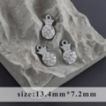 Three rhodium-plated pineapple charms with micro-pave zircons sized 13.4mm by 7.2mm - Pineapple Style (M100315)