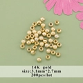 Dettaglio di perline rotonde opache placcate oro 14K da 3,1 mm per creare gioielli - Stile (07)